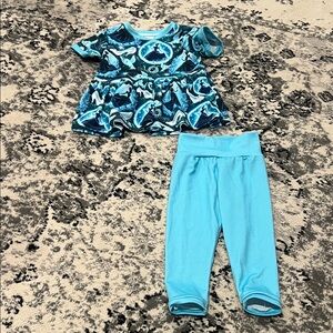 Blue and Teal Baby Outfit